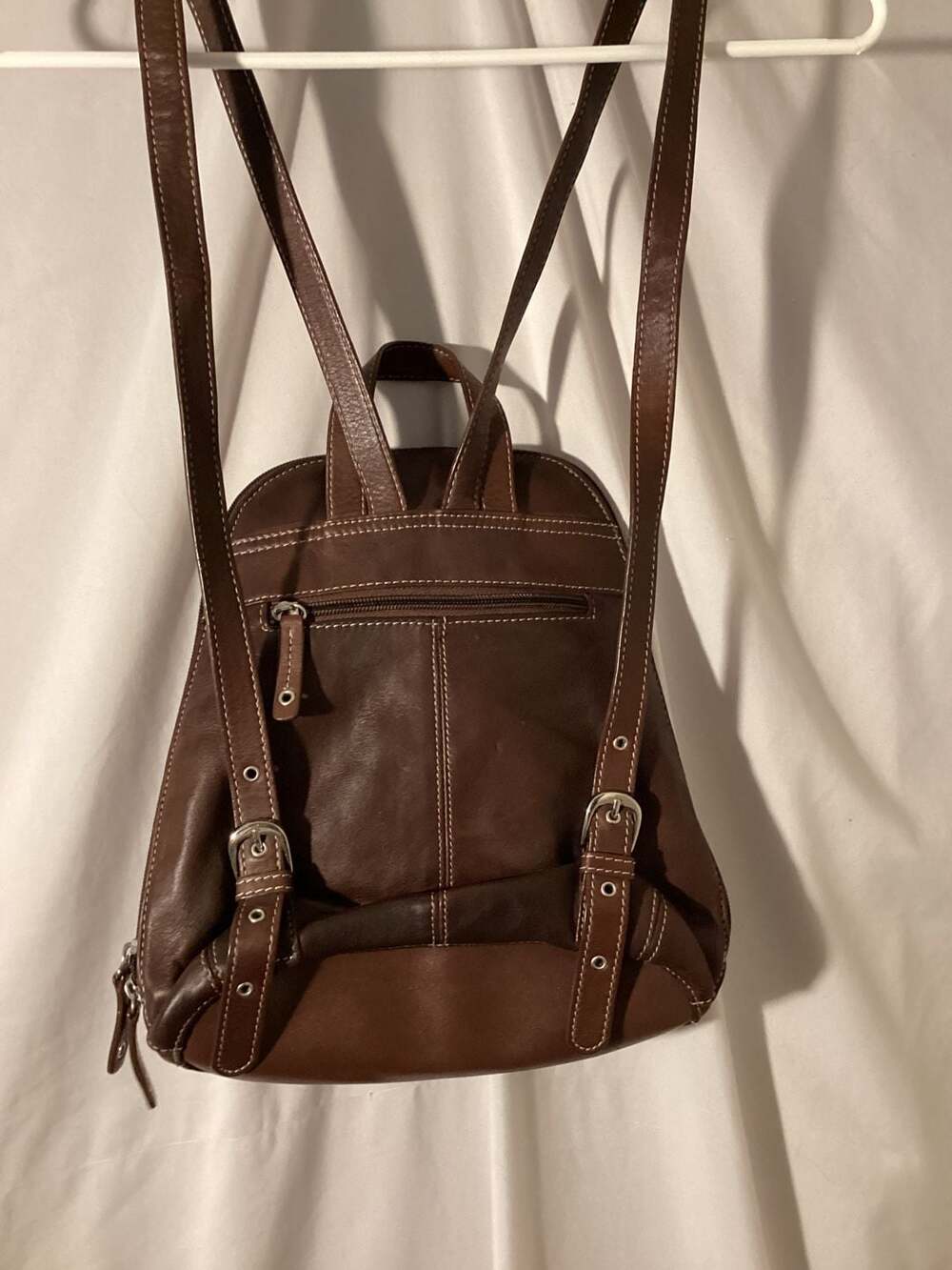 Mandala Embossed Genuine Leather Convertible Backpack Purse - Picture 3 of 7